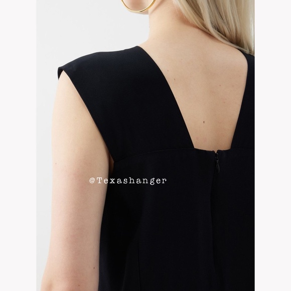 NWT BITE Studios Wide Strap Pleat Dress Size 2 Black - Picture 2 of 14